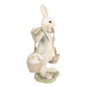 Clayre & Eef Figurine Lapin 17 cm Blanc Vert Polyrésine