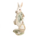 Clayre & Eef Figurine Lapin 17 cm Blanc Vert Polyrésine