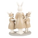 Clayre & Eef Statuetta Coniglio 21 cm Bianco Marrone  Poliresina