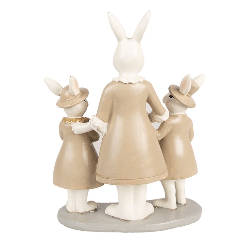 Clayre & Eef Statuetta Coniglio 21 cm Bianco Marrone  Poliresina