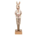 Clayre & Eef Statuetta Coniglio 28 cm Marrone Beige Poliresina