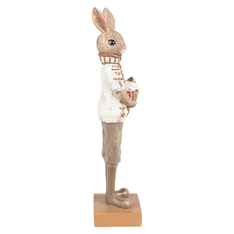 Clayre & Eef Statuetta Coniglio 28 cm Marrone Beige Poliresina