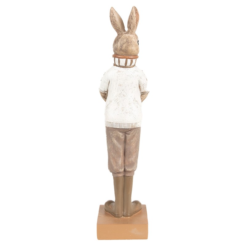 Clayre & Eef Statuetta Coniglio 28 cm Marrone Beige Poliresina