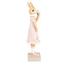 Clayre & Eef Statuetta Coniglio 28 cm Marrone Rosa  Poliresina