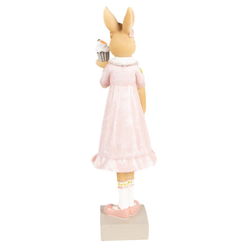 Clayre & Eef Statuetta Coniglio 28 cm Marrone Rosa  Poliresina