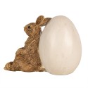 Clayre & Eef Statuetta Coniglio 12x7x9 cm Marrone Poliresina Easter Greetings