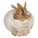 Clayre & Eef Statuetta Coniglio 11 cm Marrone Poliresina Happy Easter