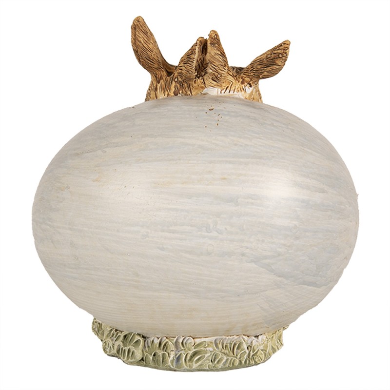 Clayre & Eef Statuetta Coniglio 11 cm Marrone Poliresina Happy Easter