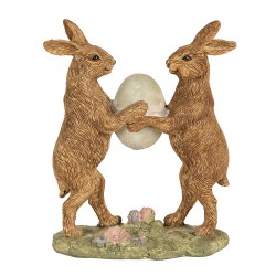 Clayre & Eef Statuetta Coniglio 21 cm Marrone Poliresina