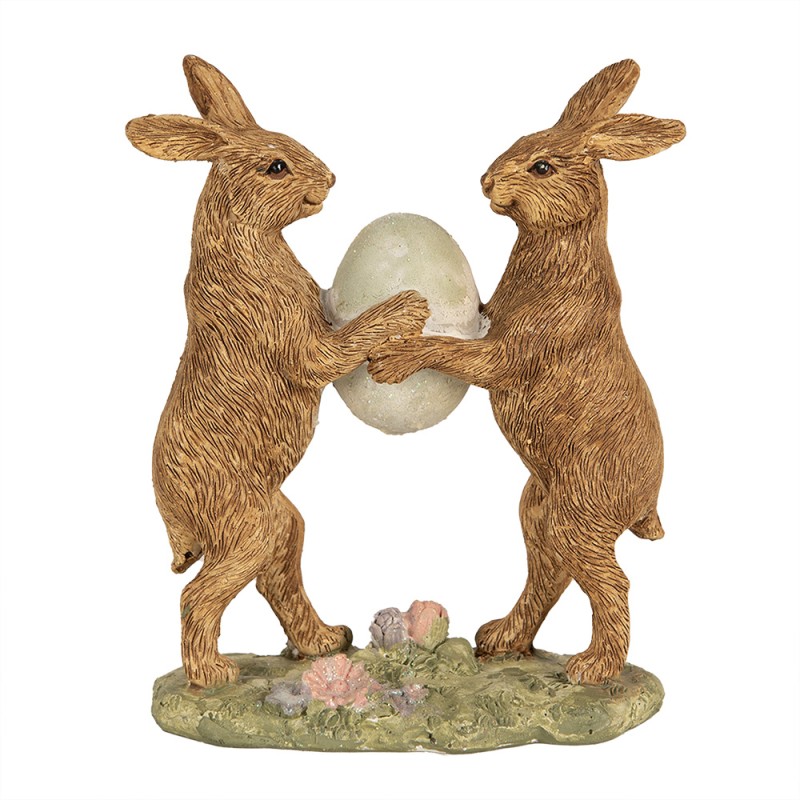 Clayre & Eef Figurine Rabbit 21 cm Brown Polyresin