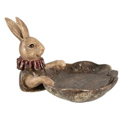 Clayre & Eef Decorative Bowl Rabbit 21x21x15 cm Brown Plastic Oval