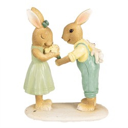 Clayre & Eef Figurine 14 cm Marron Vert Polyrésine