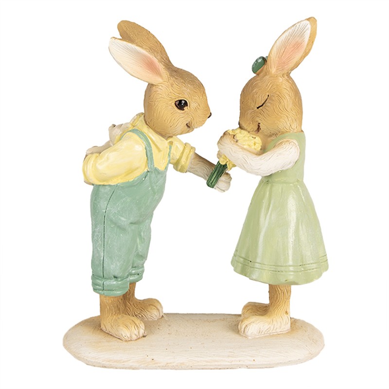 Clayre & Eef Figurine 14 cm Marron Vert Polyrésine
