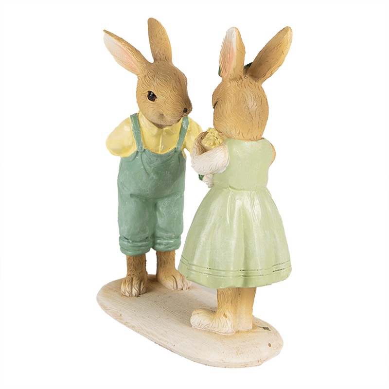 Clayre & Eef Figurine 14 cm Marron Vert Polyrésine