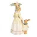 Clayre & Eef Statuetta Coniglio 21 cm Marrone Verde  Poliresina
