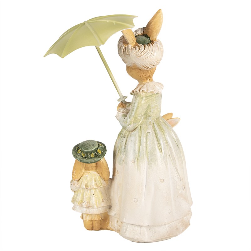 Clayre & Eef Figurine Rabbit 21 cm Brown Green Polyresin