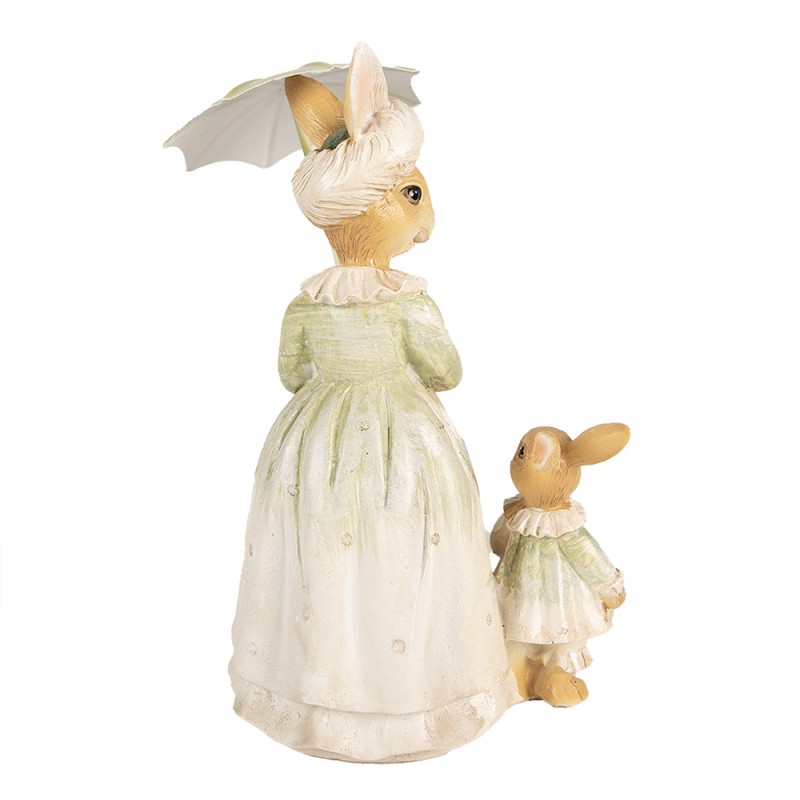 Clayre & Eef Figurine Rabbit 21 cm Brown Green Polyresin