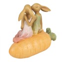 Clayre & Eef Figurine Lapin 17x10x15 cm Marron Polyrésine