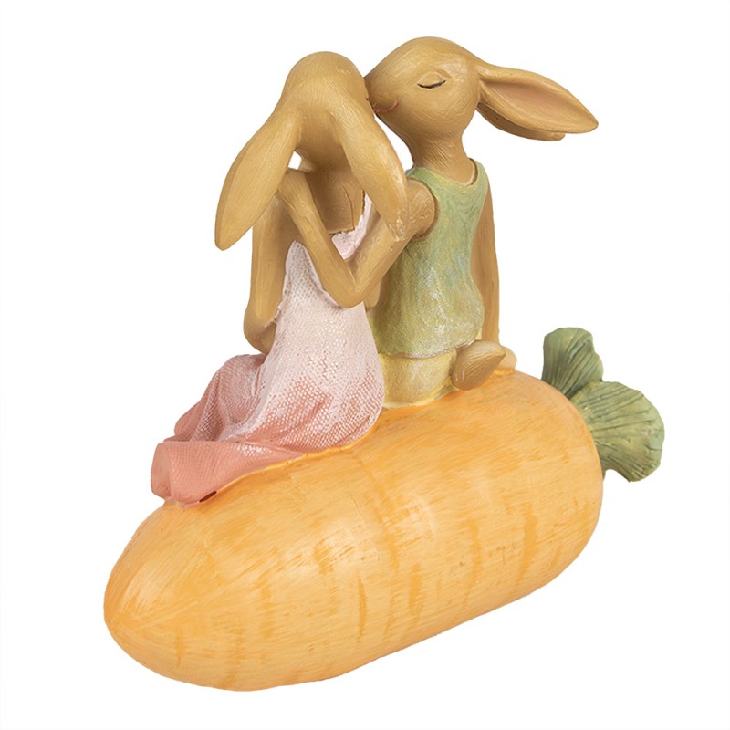 Clayre & Eef Figurine Lapin 17x10x15 cm Marron Polyrésine