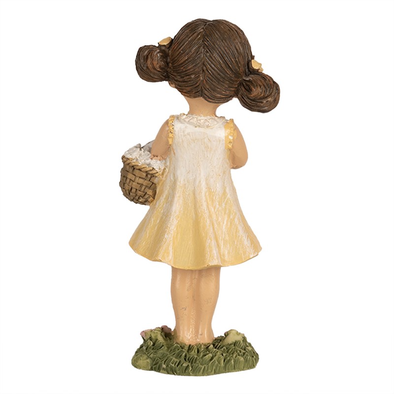 Clayre & Eef Beeld Meisje 13 cm Geel Polyresin