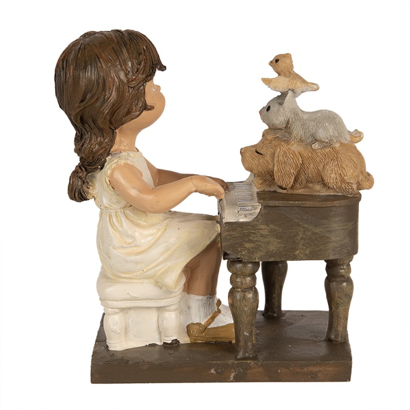 Clayre & Eef Statuetta Ragazza 10 cm Marrone Poliresina