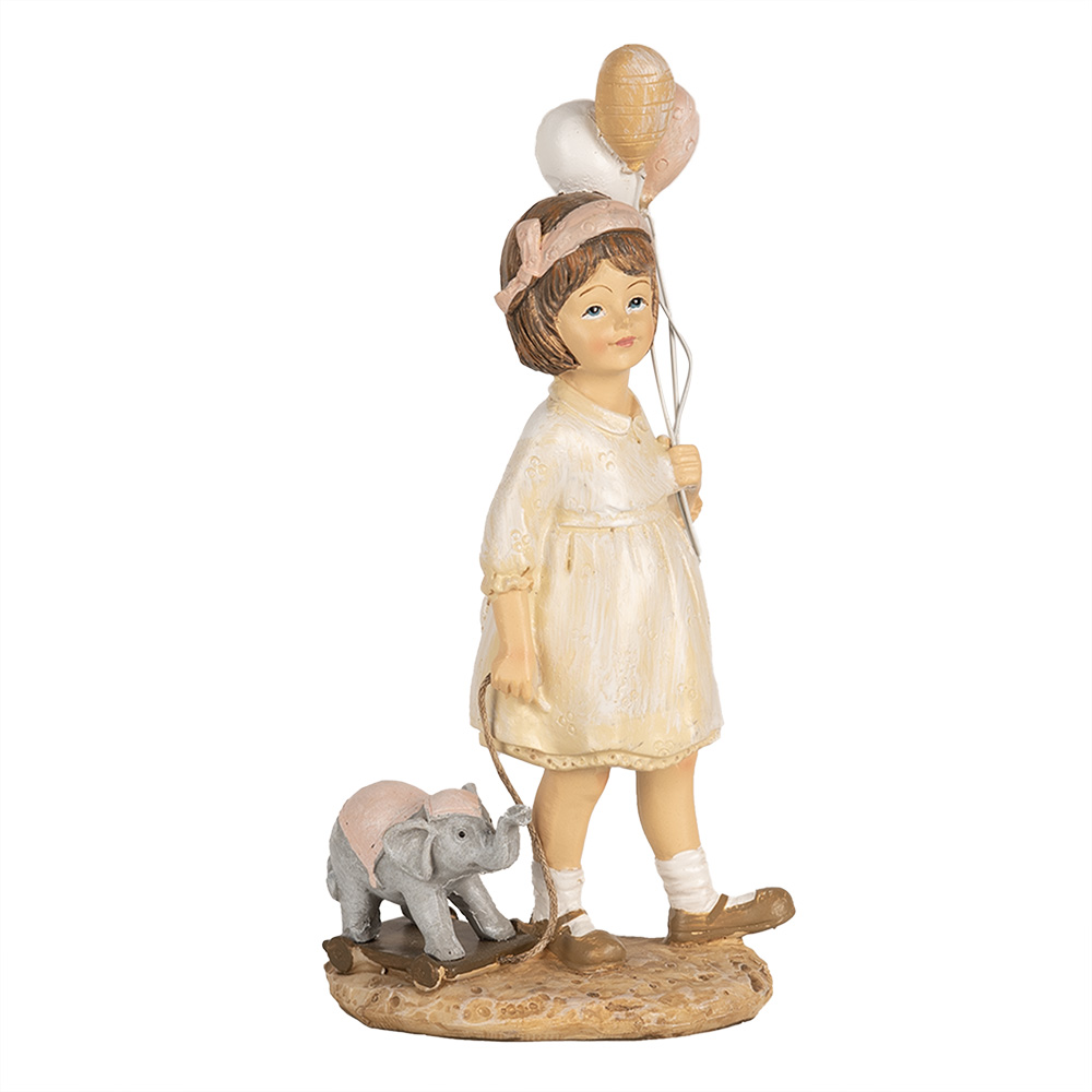 Clayre&Eef Beeld Meisje 18 cm Beige Polyresin afbeelding