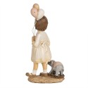 Clayre & Eef Figur Mädchen 18 cm Beige Polyresin