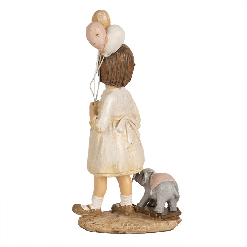 Clayre & Eef Figur Mädchen 18 cm Beige Polyresin