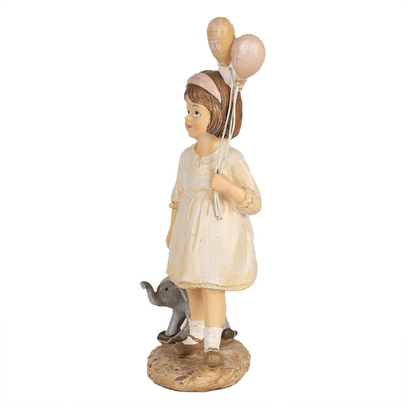 Clayre & Eef Figur Mädchen 18 cm Beige Polyresin