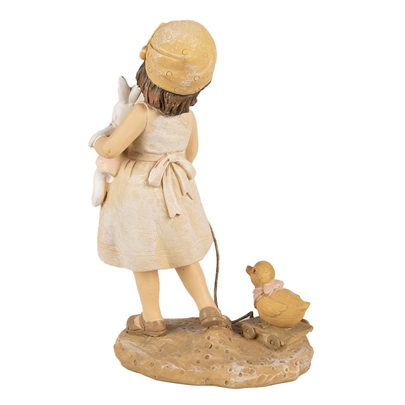 Clayre & Eef Statuetta Ragazza 15 cm Beige Poliresina