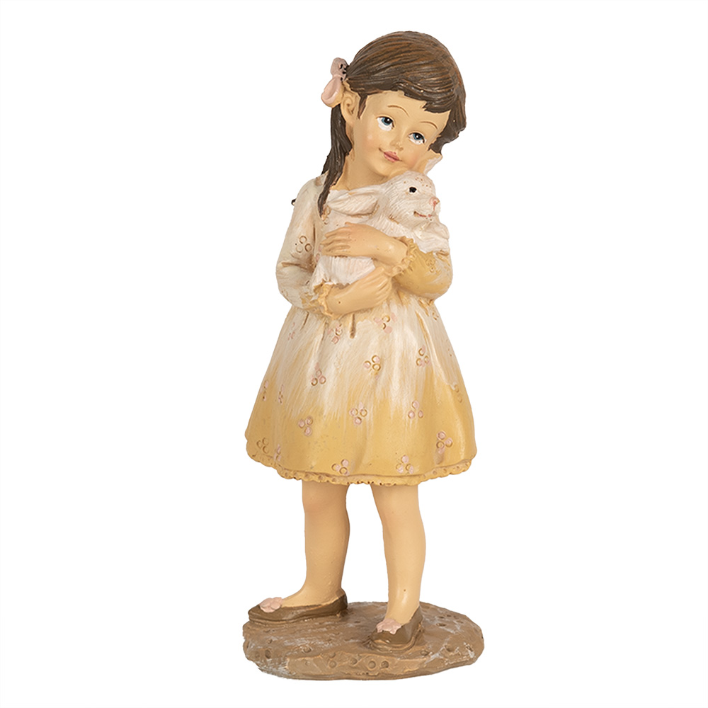Clayre&Eef Beeld Meisje 15 cm Beige Polyresin afbeelding
