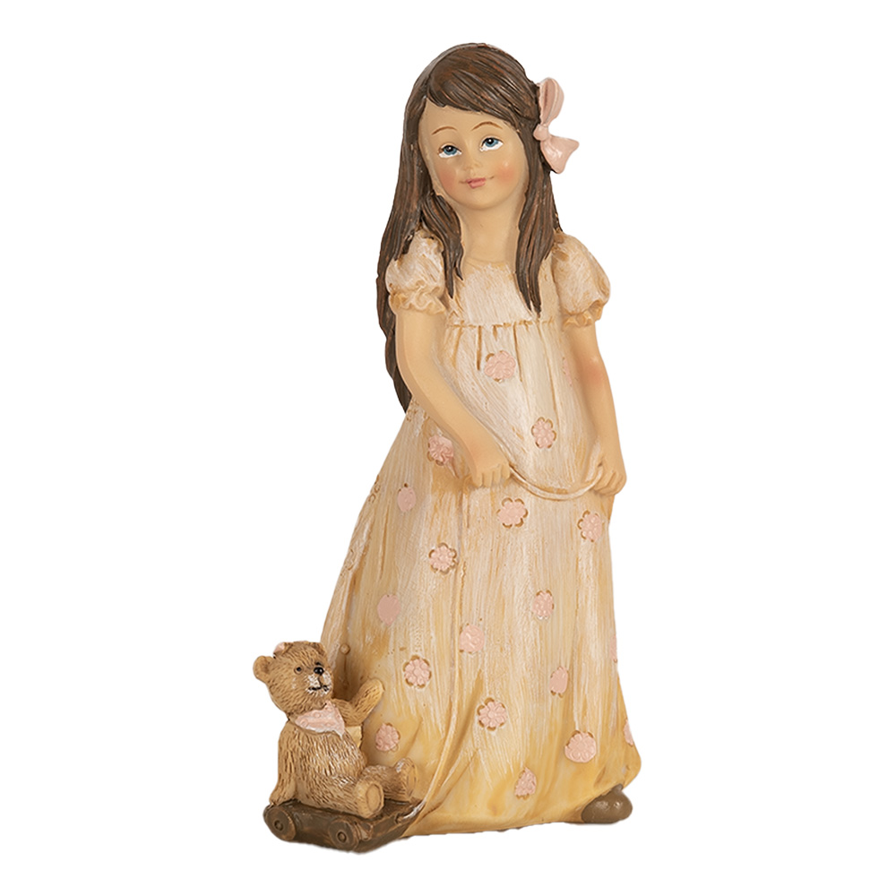 Clayre&Eef Beeld Meisje 15 cm Beige Polyresin afbeelding