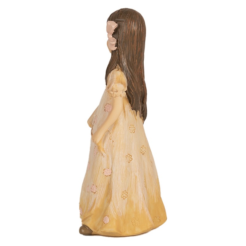 Clayre & Eef Statuetta Ragazza 15 cm Beige Poliresina