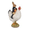 Clayre & Eef Figurine Poulet 35 cm Blanc Polyrésine