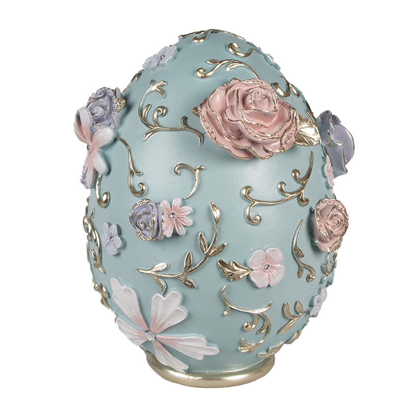 Clayre & Eef Beeld Ei 26 cm Blauw Polyresin