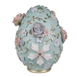 Clayre & Eef Figurine Œuf 26 cm Bleu Polyrésine