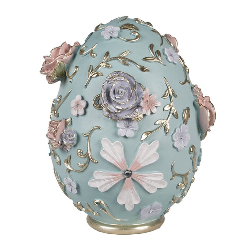 Clayre & Eef Beeld Ei 26 cm Blauw Polyresin