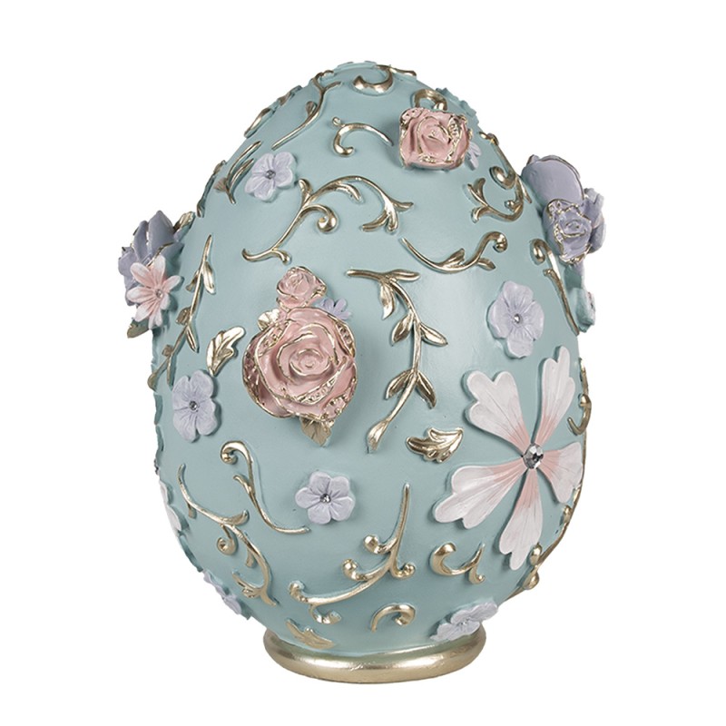 Clayre & Eef Beeld Ei 26 cm Blauw Polyresin