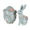 Clayre & Eef Beeld Ei 26 cm Blauw Polyresin