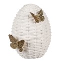 Clayre & Eef Figurine Œuf 20 cm Blanc Polyrésine
