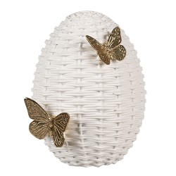 Clayre & Eef Figurine Egg 20 cm White Polyresin