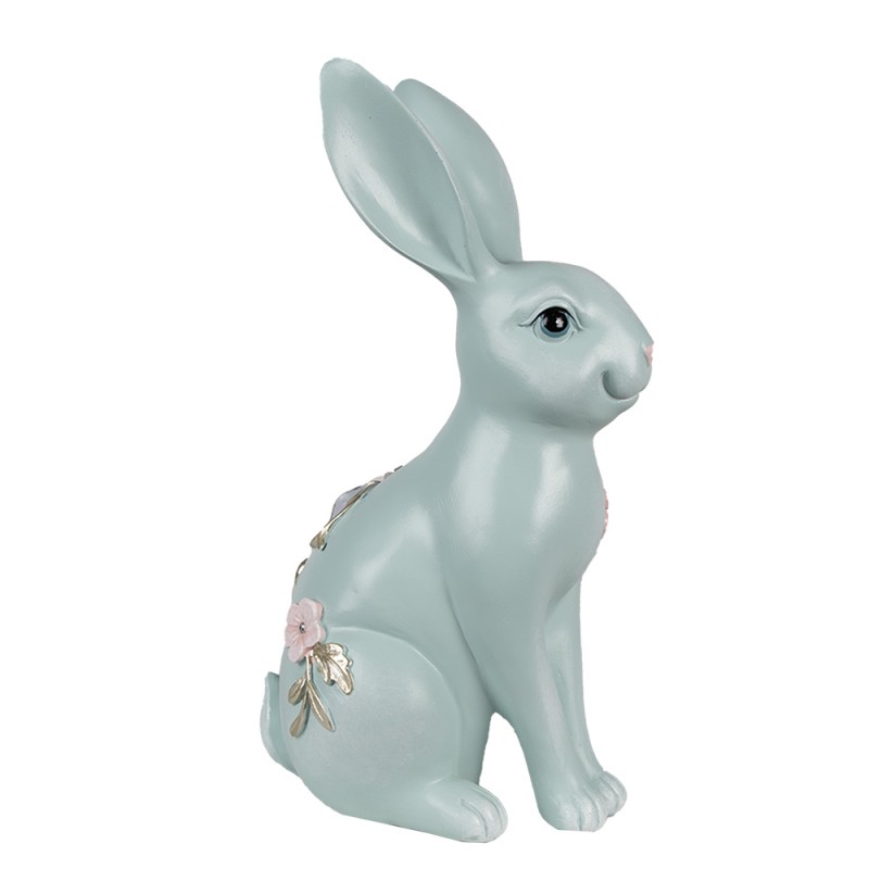 Clayre & Eef Beeld Konijn 28 cm Blauw Polyresin