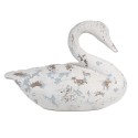 Clayre & Eef Decoratie Beeld Zwaan 32x14x22 cm Wit Bruin Polyresin