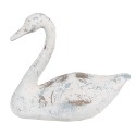 Clayre & Eef Figurine décorative Cygne 33x16x28 cm Blanc Marron Polyrésine