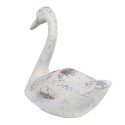 Clayre & Eef Figurine décorative Cygne 33x16x28 cm Blanc Marron Polyrésine