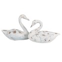 Clayre & Eef Figurine décorative Cygne 33x16x28 cm Blanc Marron Polyrésine