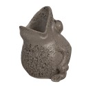 Clayre & Eef Blumentopf Frosch 19x18x23 cm Grau Polyresin