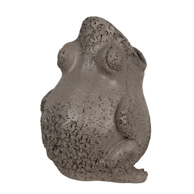 Clayre & Eef Blumentopf Frosch 19x18x23 cm Grau Polyresin