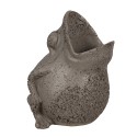 Clayre & Eef Blumentopf Frosch 19x18x23 cm Grau Polyresin