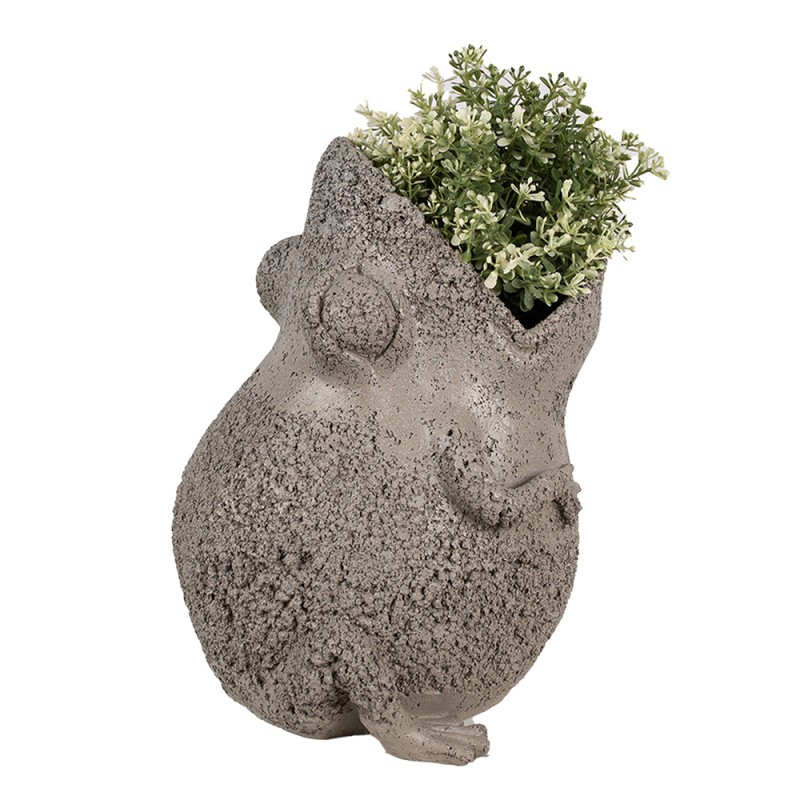Clayre & Eef Planter Frog 26x25x32 cm Grey Polyresin